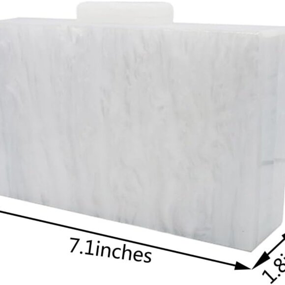 Women's Elegant Acrylic Evening Bag with Pearl Chain - Perfect for Any Occasion - Picture 2 of 8